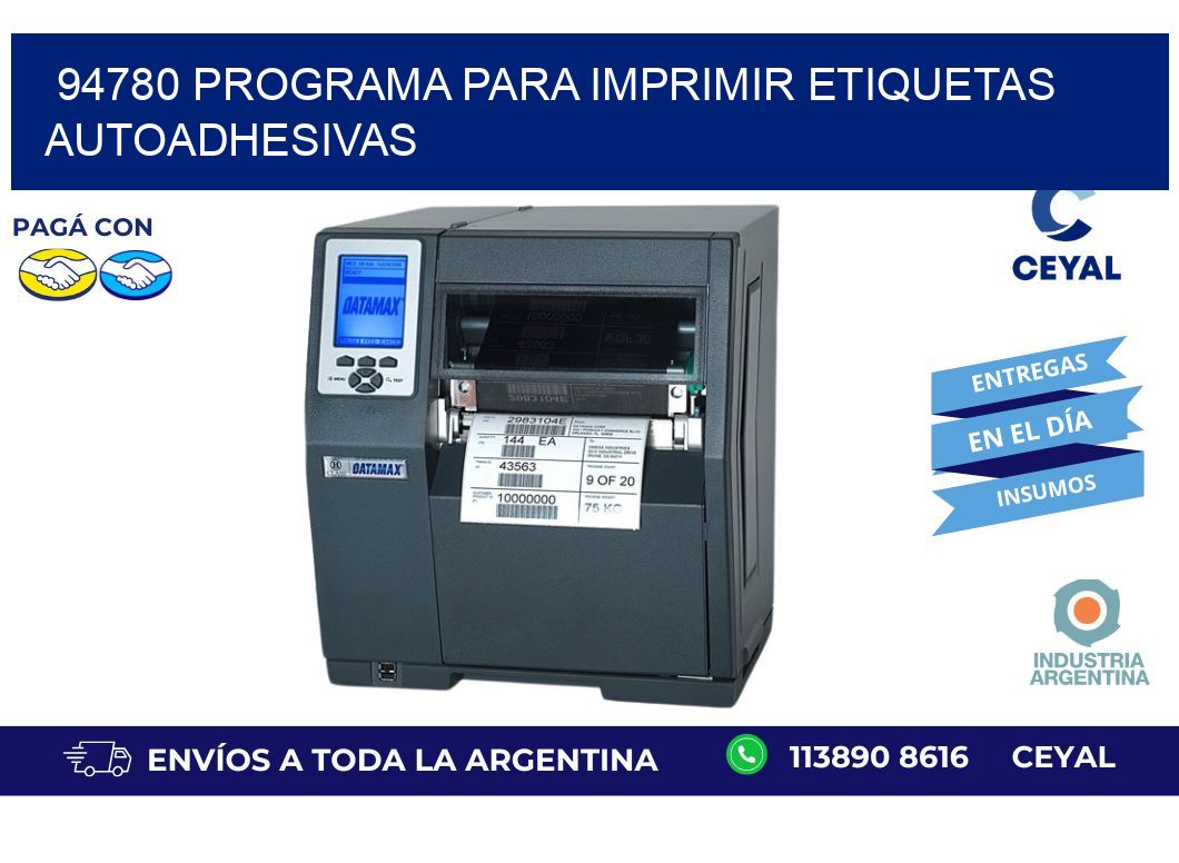94780 Programa para imprimir etiquetas autoadhesivas