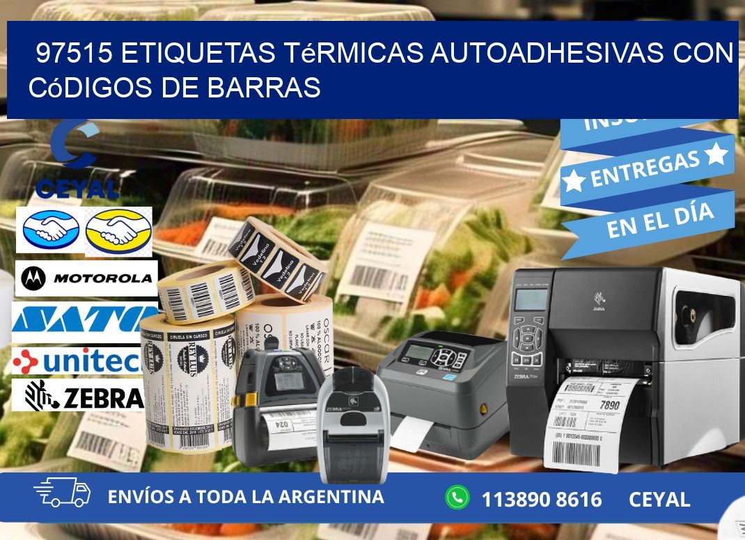 97515 Etiquetas térmicas autoadhesivas con códigos de barras