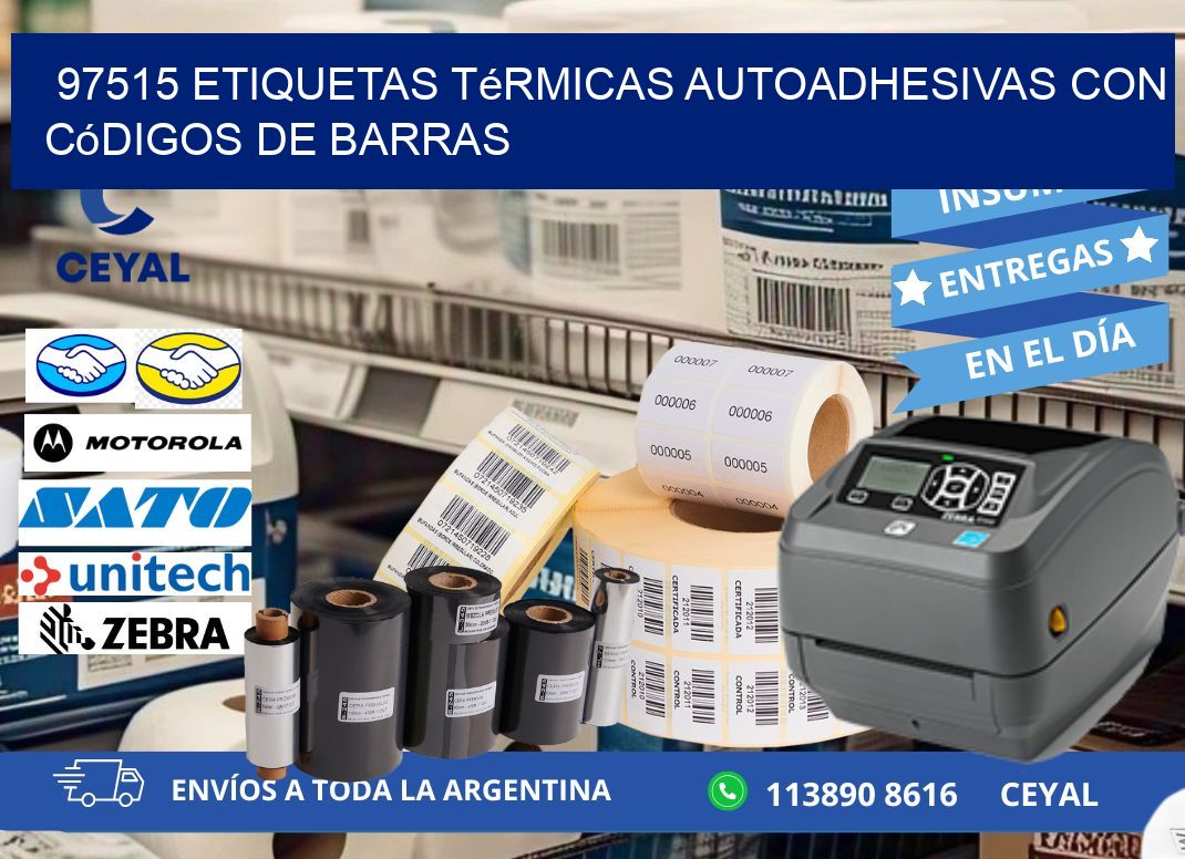 97515 Etiquetas térmicas autoadhesivas con códigos de barras