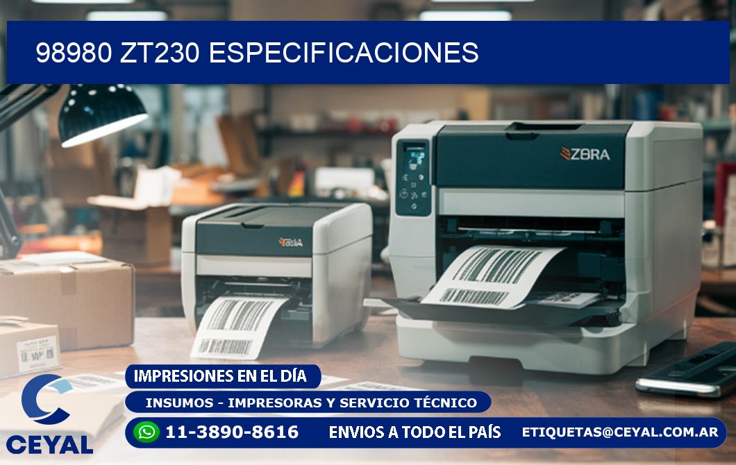 98980 ZT230 especificaciones
