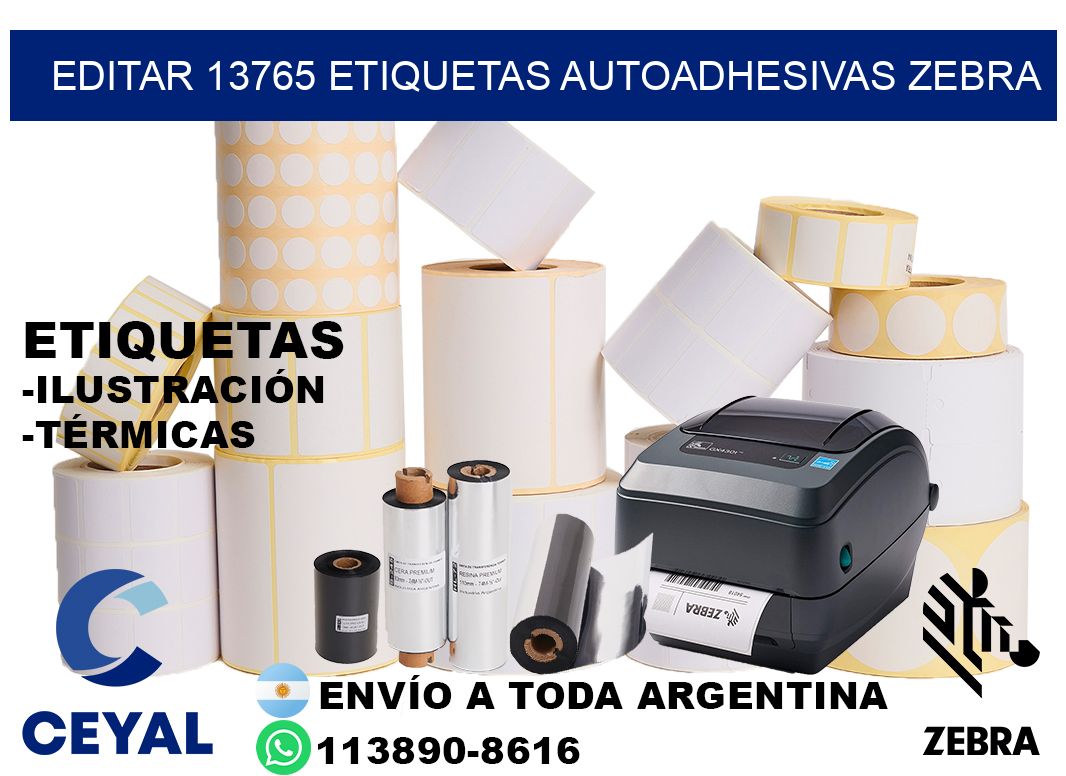 EDITAR 13765 ETIQUETAS AUTOADHESIVAS ZEBRA