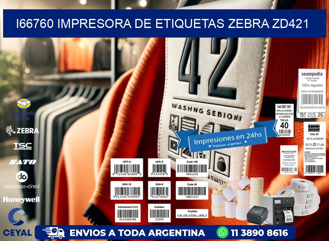 I66760 impresora de etiquetas Zebra ZD421