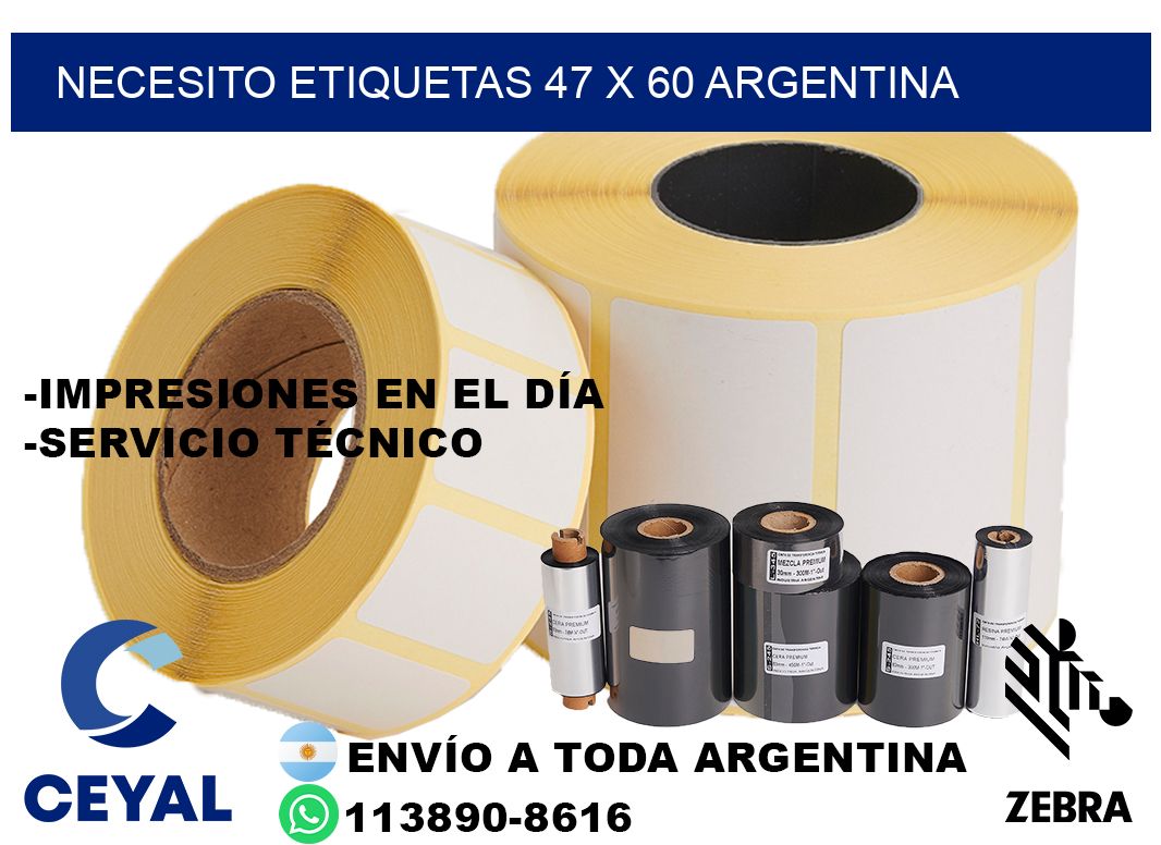 Necesito etiquetas 47 x 60 argentina