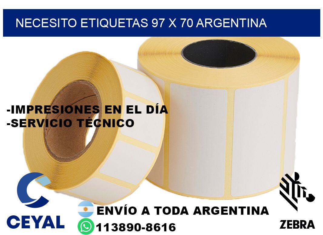 Necesito etiquetas 97 x 70 argentina