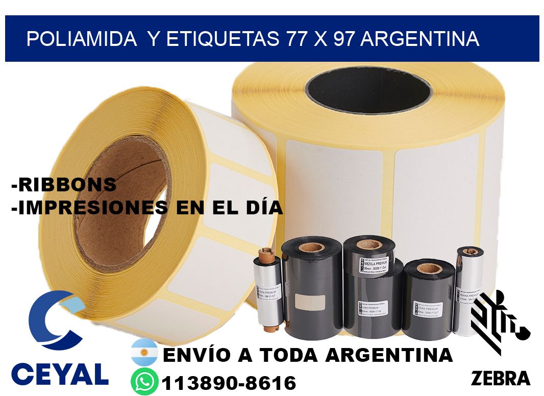 Poliamida  y etiquetas 77 x 97 argentina