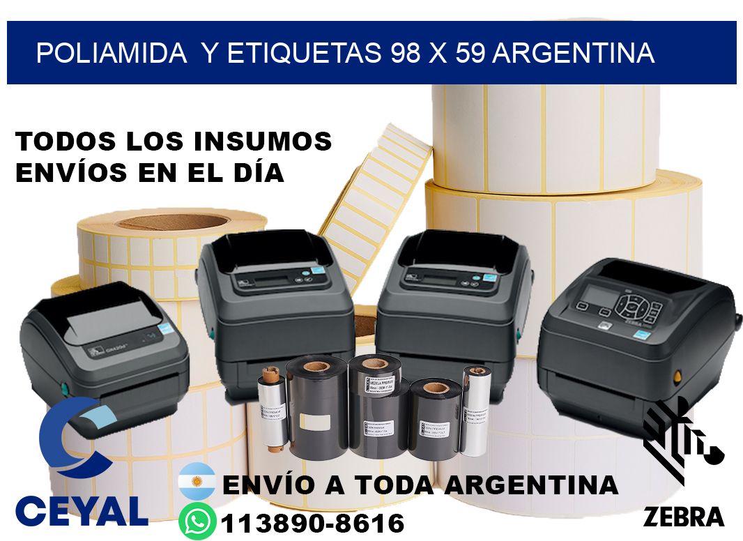 Poliamida  y etiquetas 98 x 59 argentina