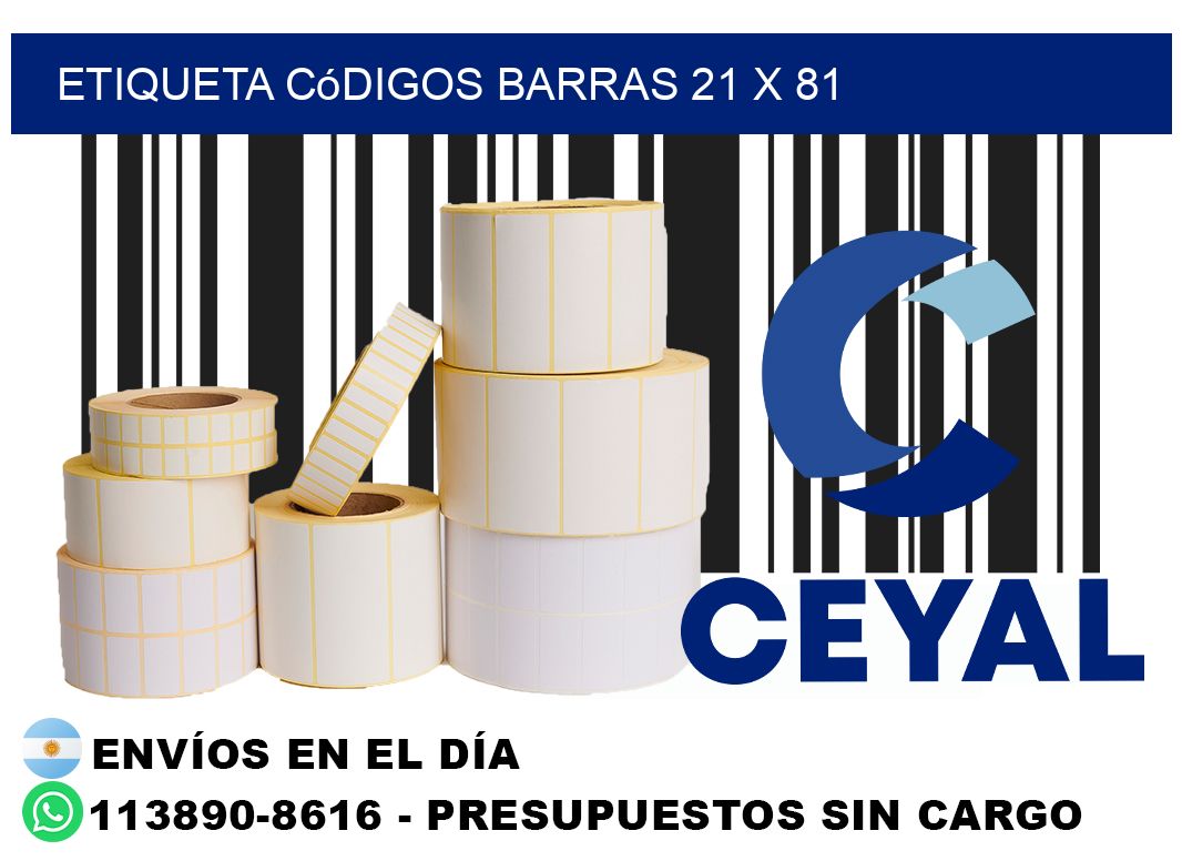 etiqueta códigos barras 21 x 81
