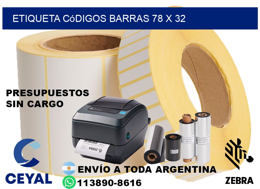 etiqueta códigos barras 78 x 32