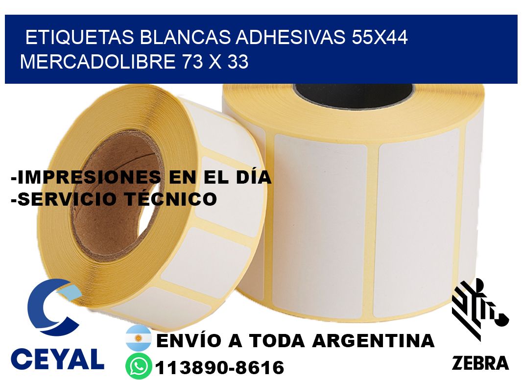 etiquetas blancas adhesivas 55x44 mercadolibre 73 x 33