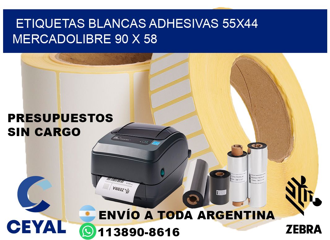 etiquetas blancas adhesivas 55x44 mercadolibre 90 x 58