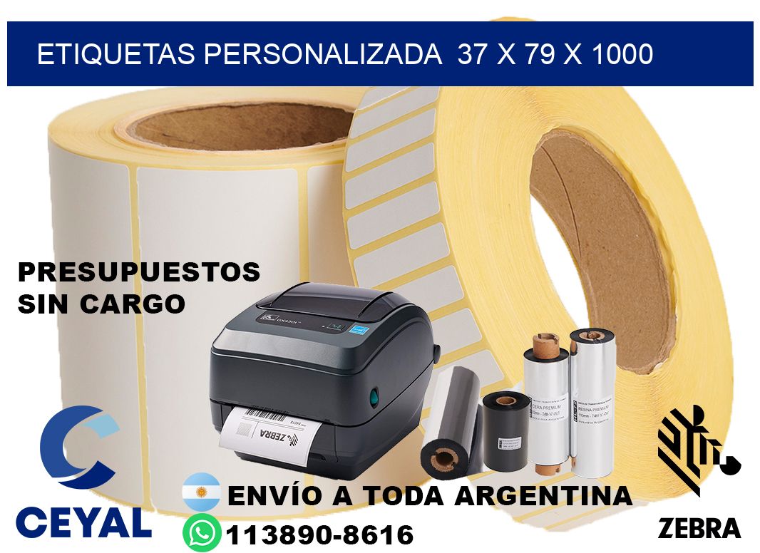 etiquetas personalizada  37 x 79 x 1000
