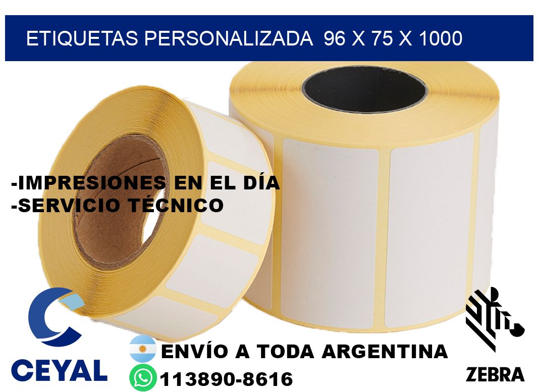 etiquetas personalizada  96 x 75 x 1000