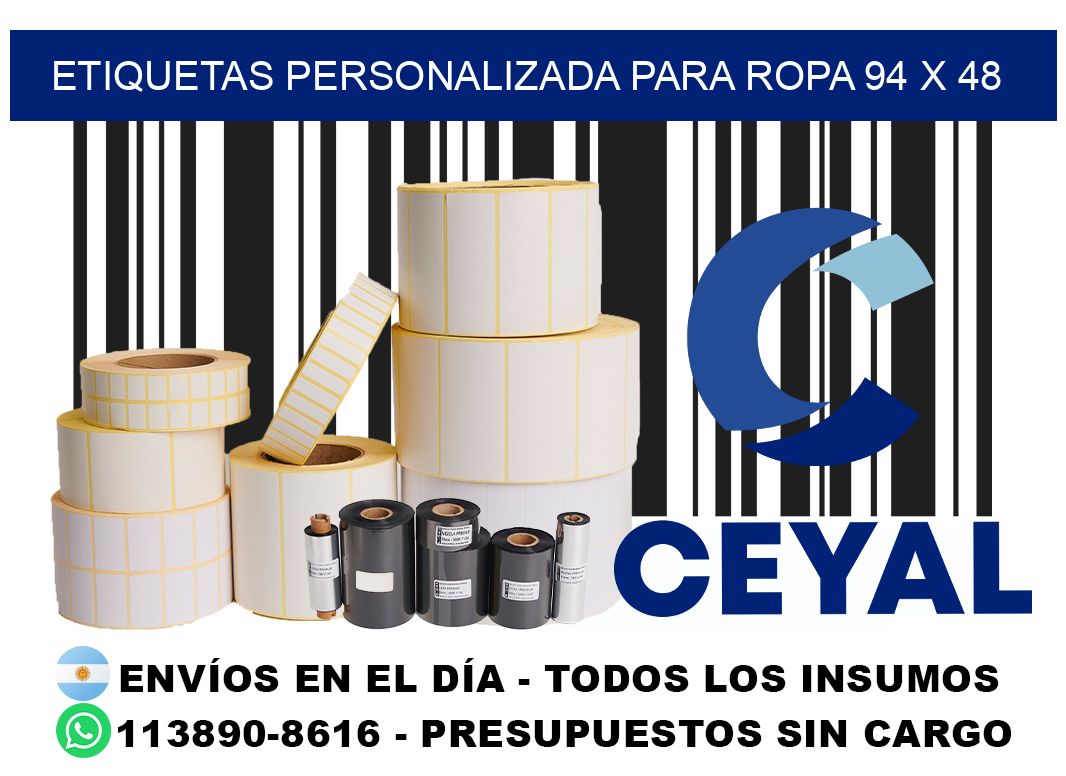 etiquetas personalizada para ropa 94 x 48