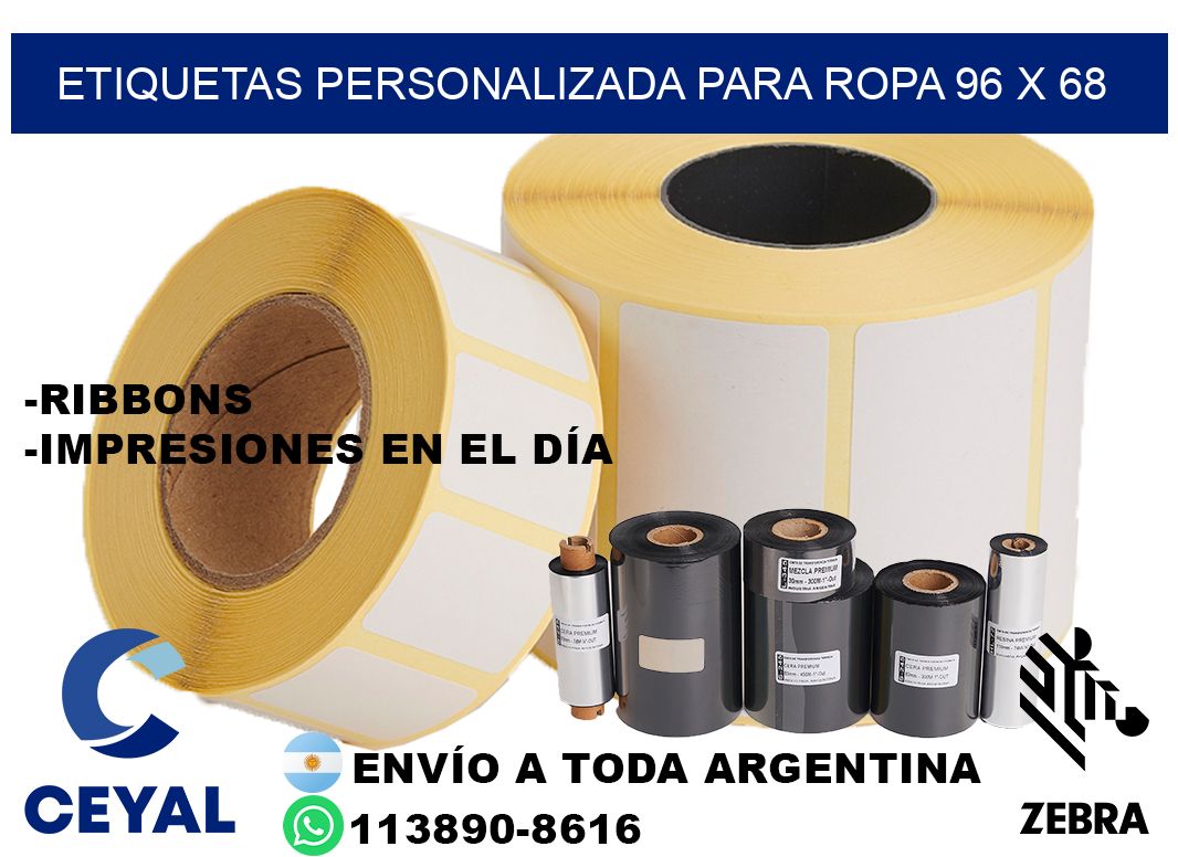etiquetas personalizada para ropa 96 x 68