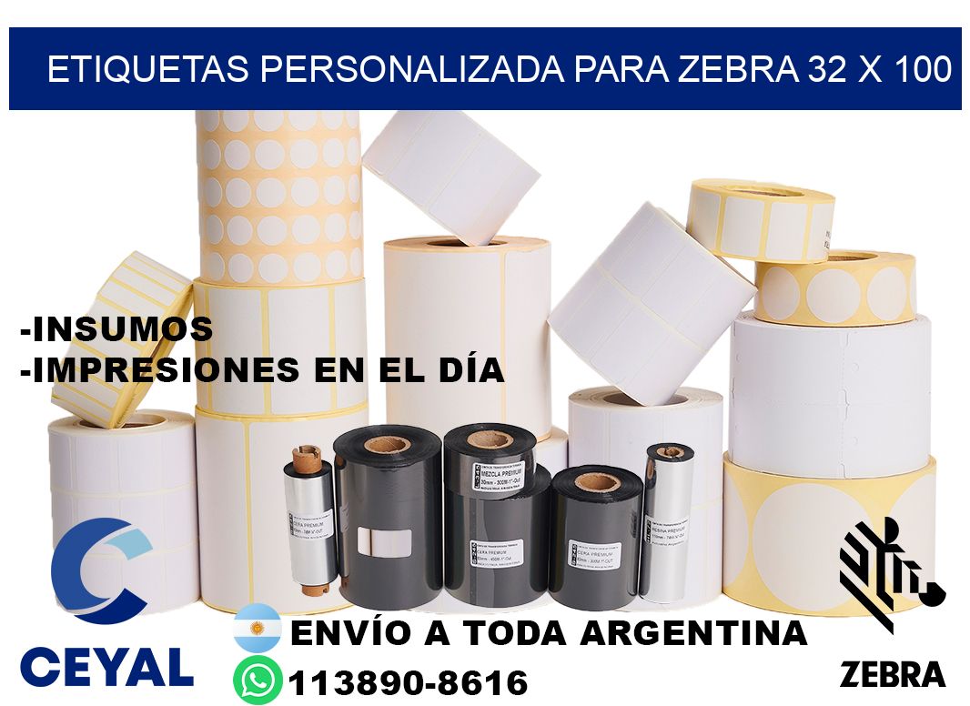 etiquetas personalizada para zebra 32 x 100