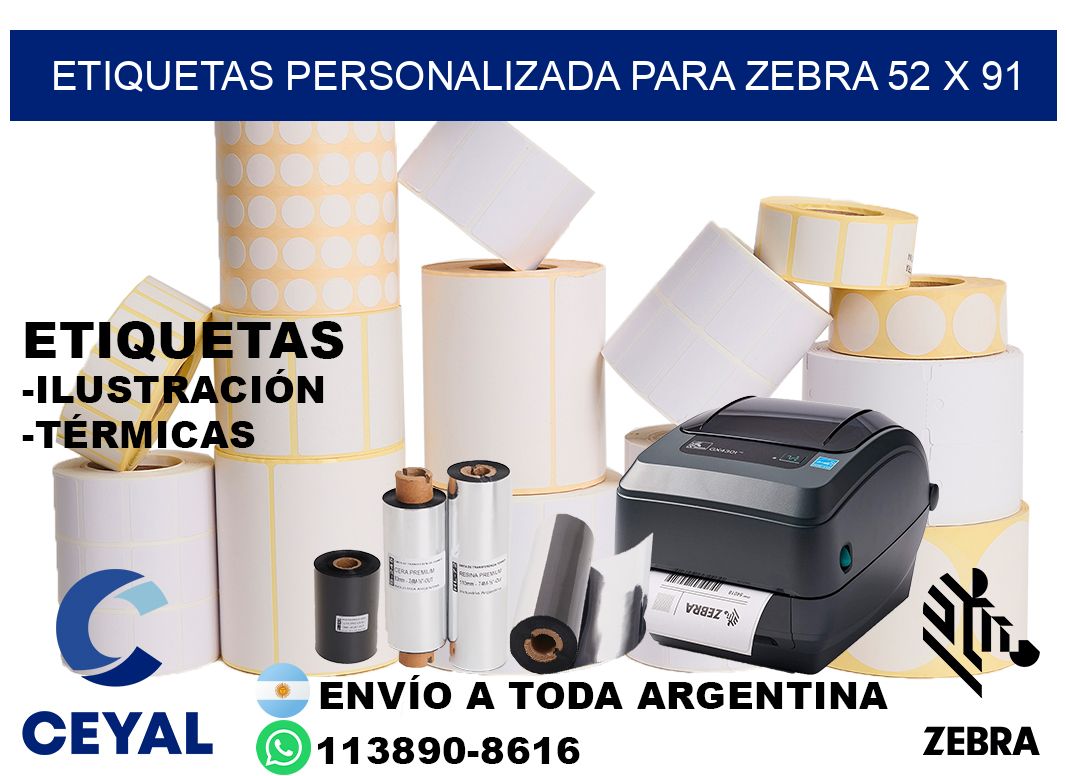 etiquetas personalizada para zebra 52 x 91