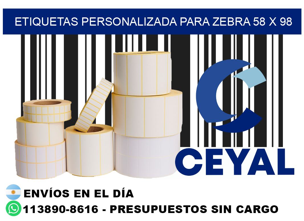 etiquetas personalizada para zebra 58 x 98