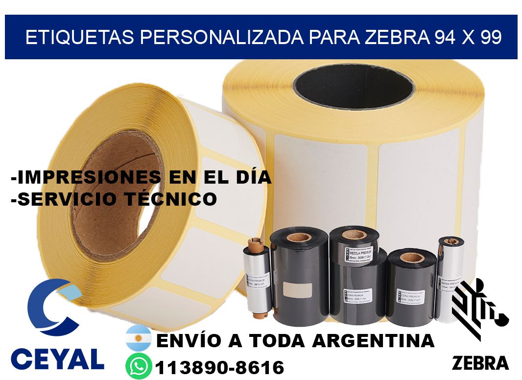 etiquetas personalizada para zebra 94 x 99