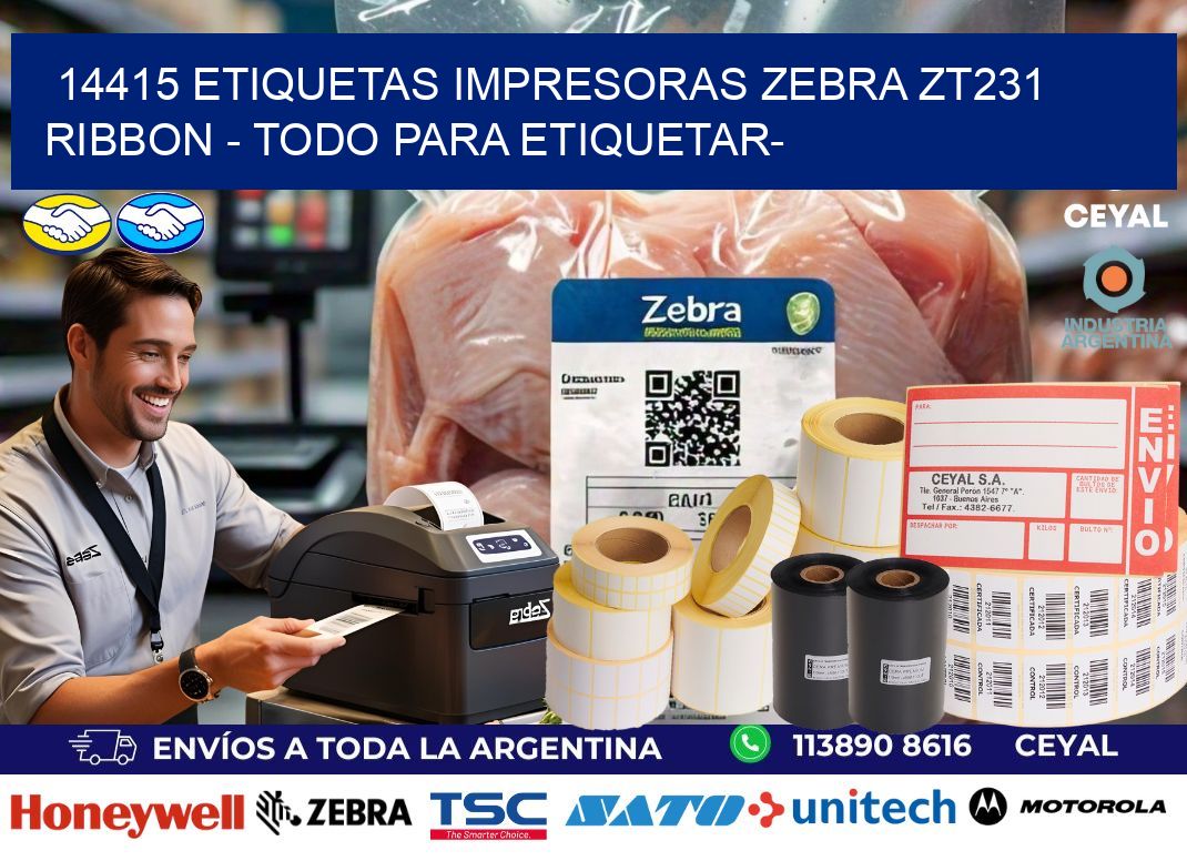 14415 etiquetas impresoras zebra zt231 ribbon – Todo para Etiquetar-