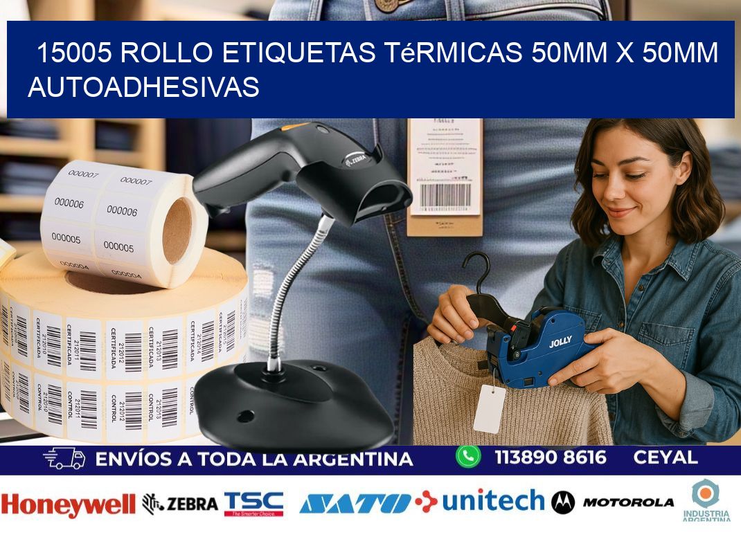 15005 Rollo Etiquetas Térmicas 50mm X 50mm Autoadhesivas