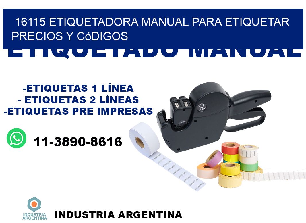 16115 etiquetadora manual para etiquetar precios y códigos