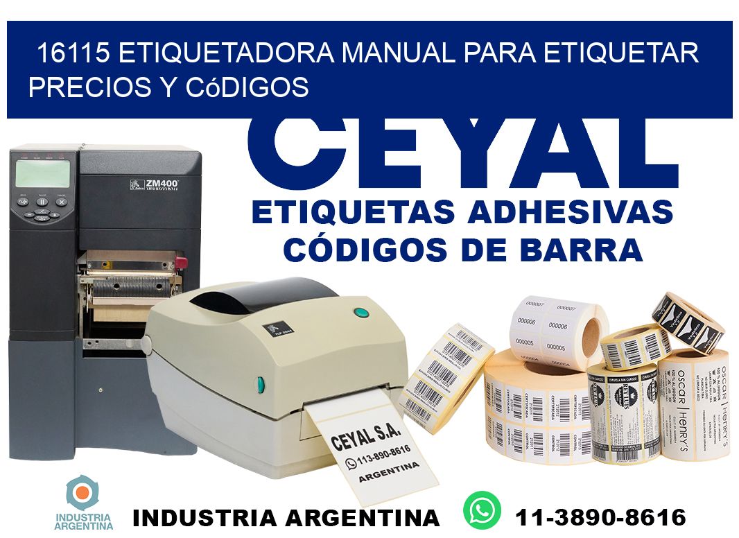16115 etiquetadora manual para etiquetar precios y códigos