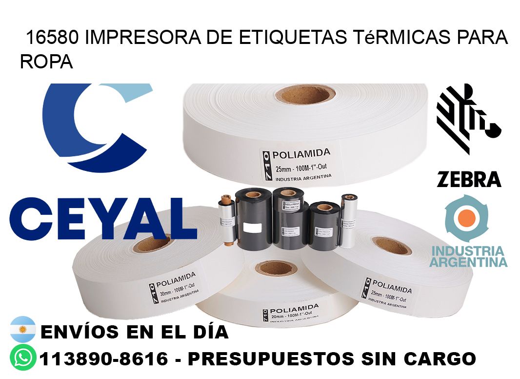 16580 impresora de etiquetas térmicas para ropa