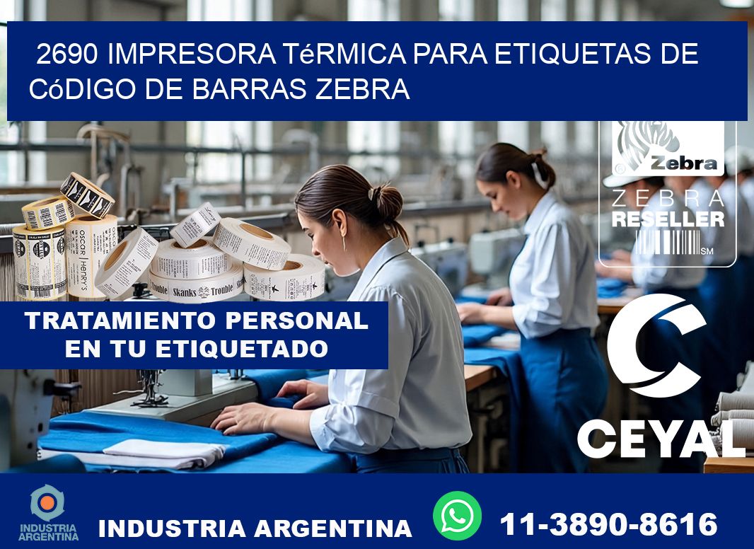 2690 impresora térmica para etiquetas de código de barras Zebra