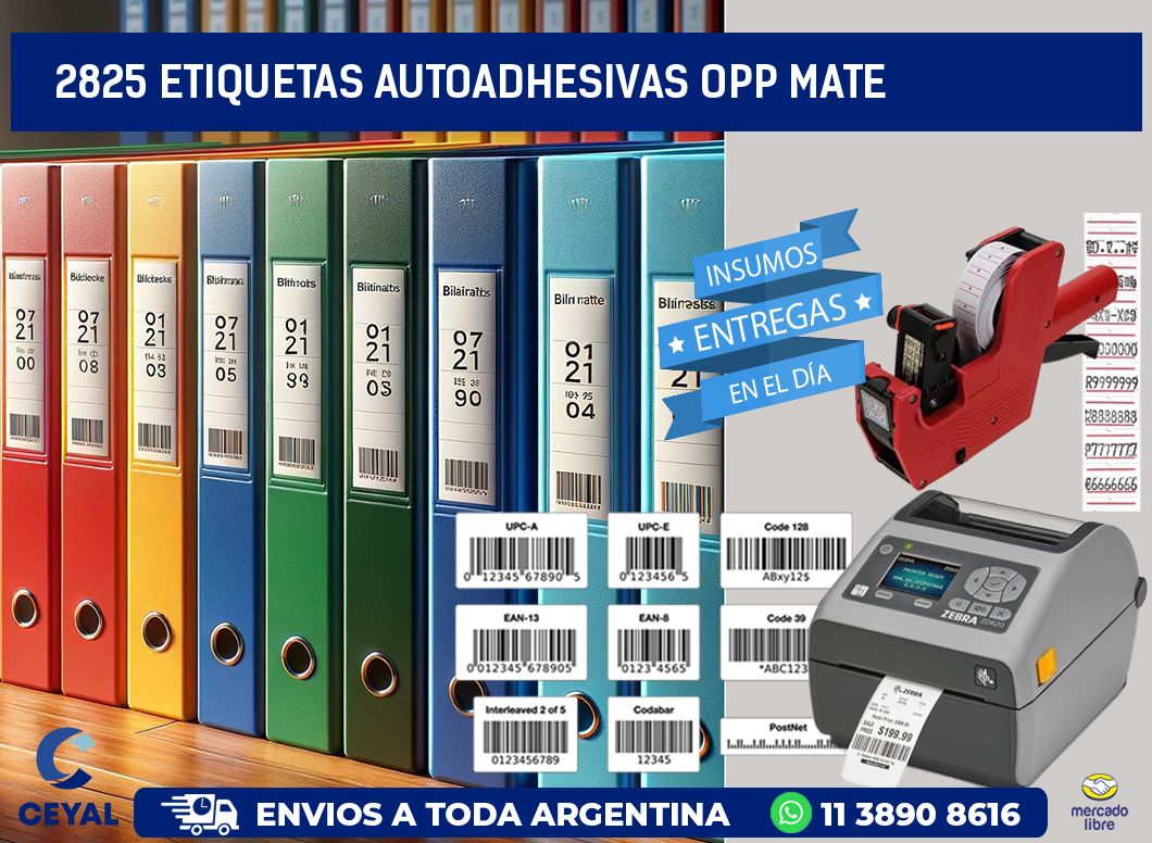 2825 etiquetas autoadhesivas Opp Mate