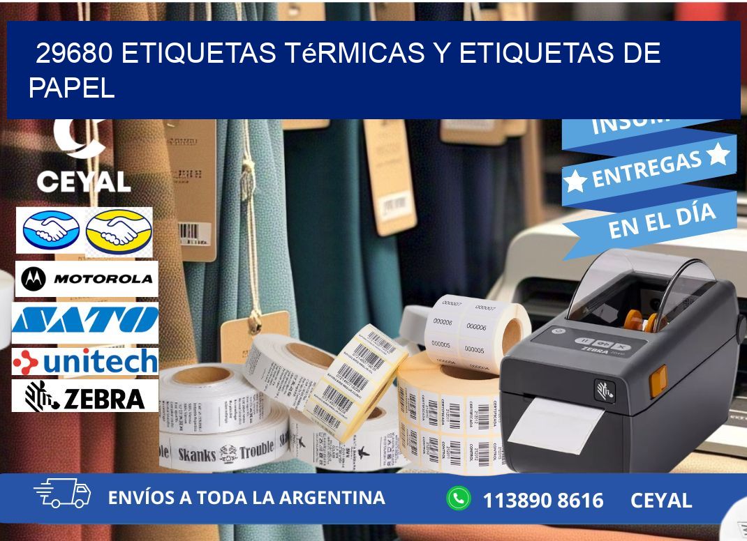 29680 etiquetas térmicas y etiquetas de papel