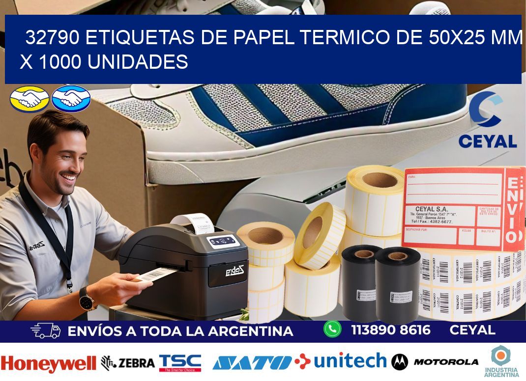 32790 Etiquetas De Papel Termico De 50x25 Mm X 1000 Unidades