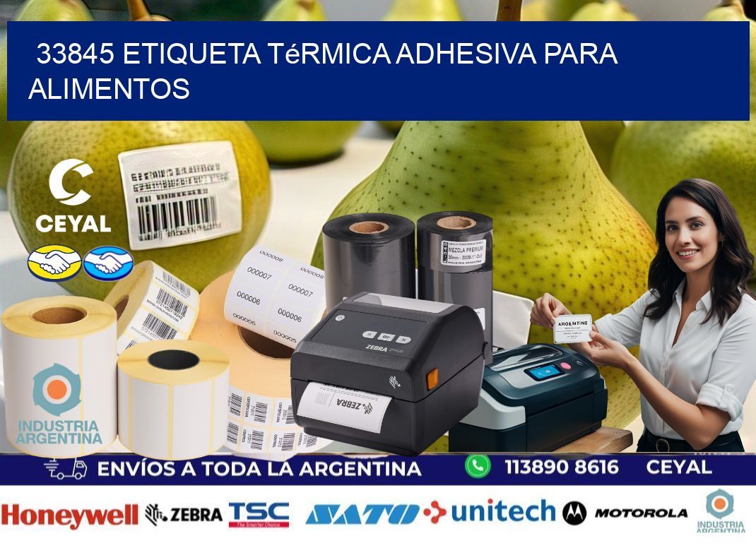 33845 Etiqueta térmica adhesiva para Alimentos