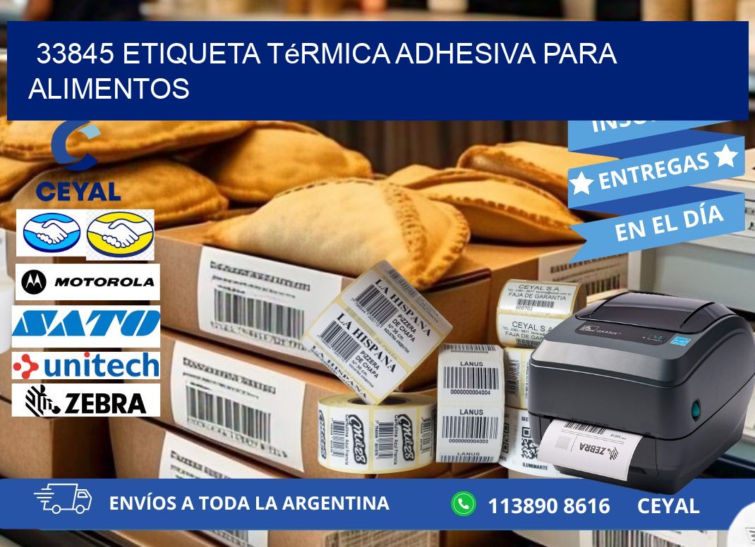 33845 Etiqueta térmica adhesiva para Alimentos