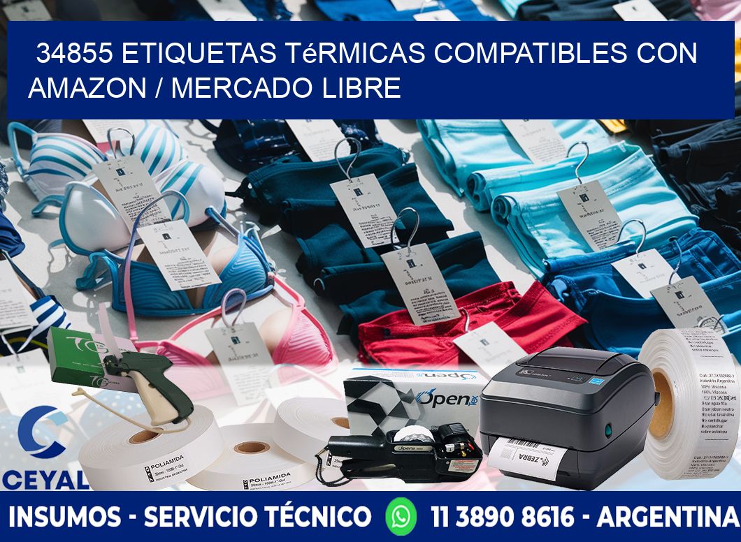 34855 etiquetas térmicas compatibles con Amazon / Mercado Libre