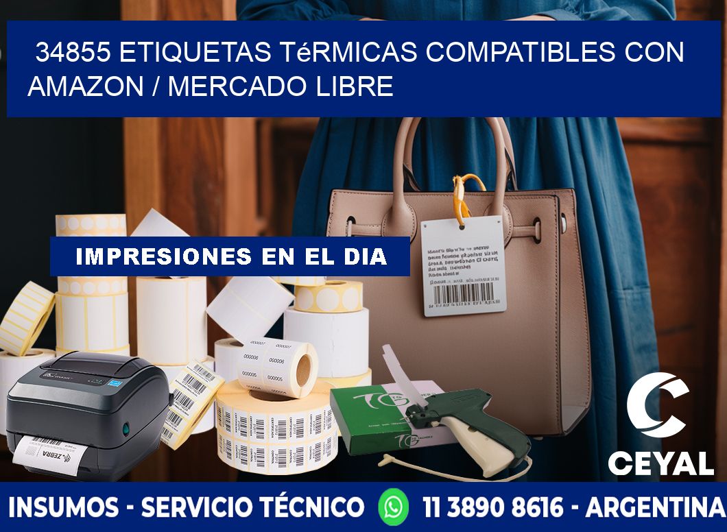 34855 etiquetas térmicas compatibles con Amazon / Mercado Libre