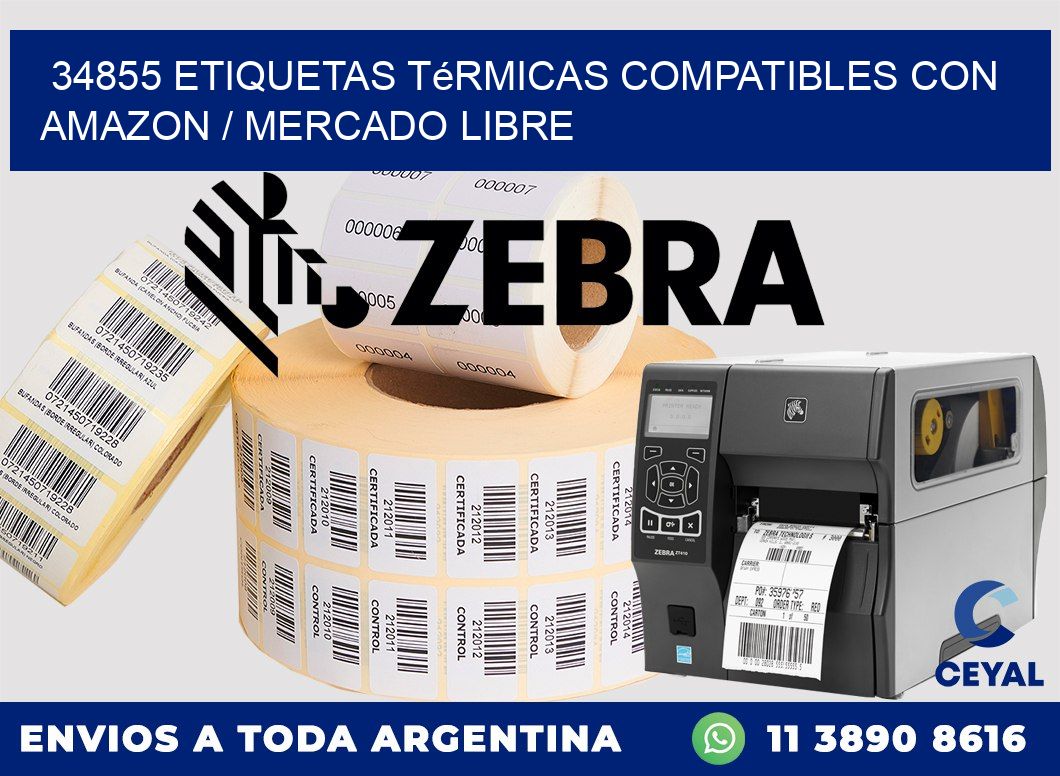 34855 etiquetas térmicas compatibles con Amazon / Mercado Libre