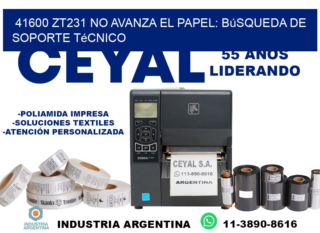 41600 zt231 no avanza el papel: búsqueda de soporte técnico
