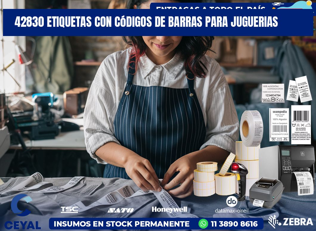 42830 etiquetas con códigos de barras para juguerias
