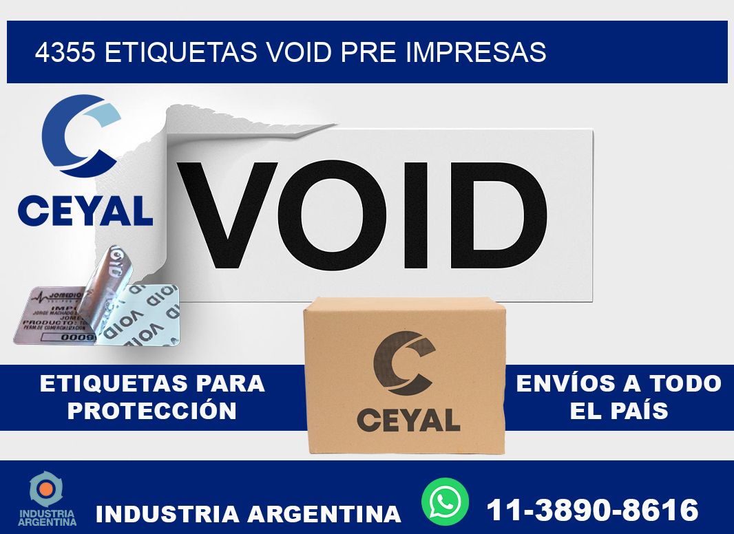 4355 etiquetas void pre impresas