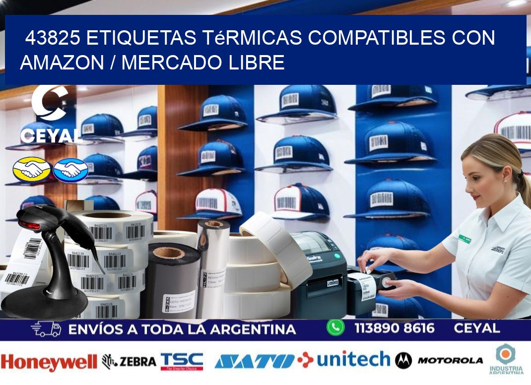 43825 etiquetas térmicas compatibles con Amazon / Mercado Libre