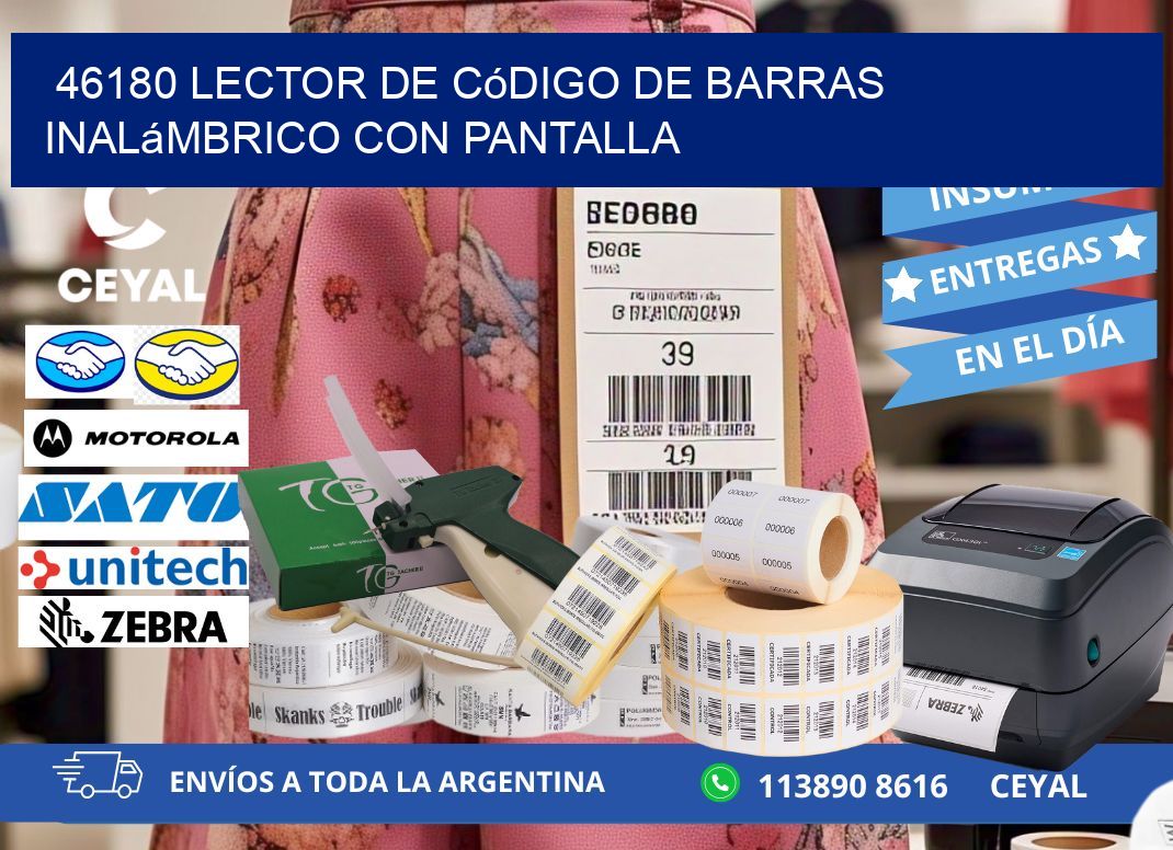 46180 Lector de código de barras inalámbrico con Pantalla