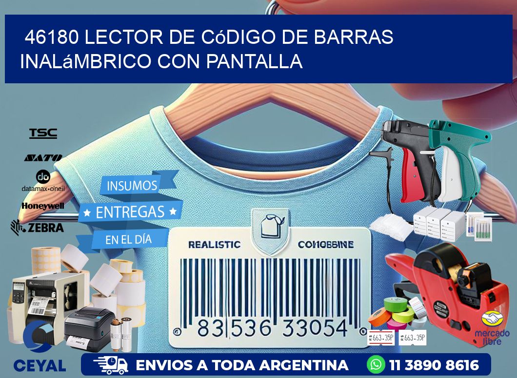 46180 Lector de código de barras inalámbrico con Pantalla