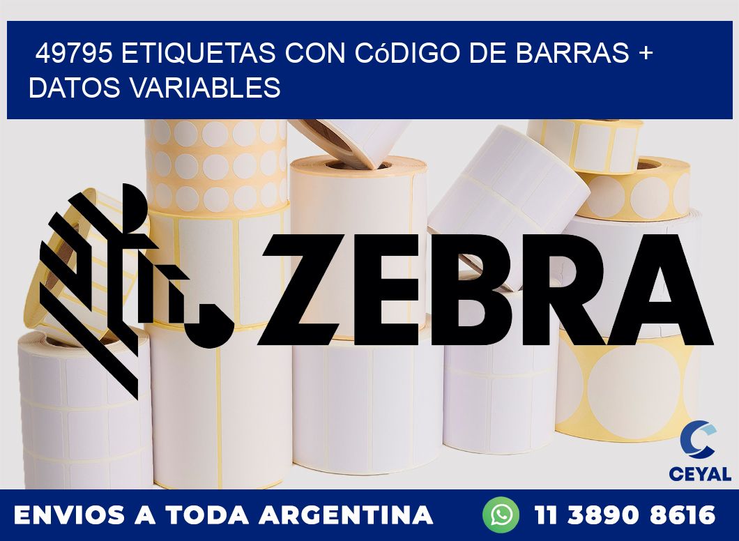 49795 etiquetas con código de barras + datos variables