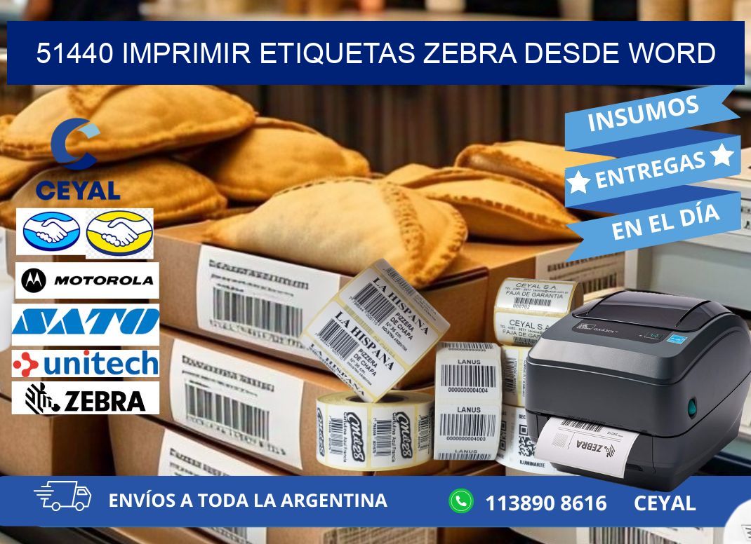 51440 imprimir etiquetas zebra desde word