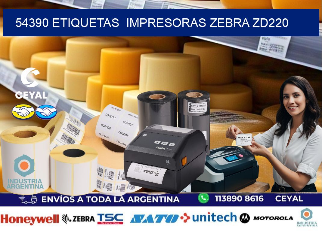 54390 etiquetas  impresoras zebra zd220