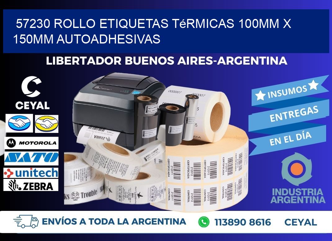 57230 Rollo Etiquetas Térmicas 100mm X 150mm Autoadhesivas