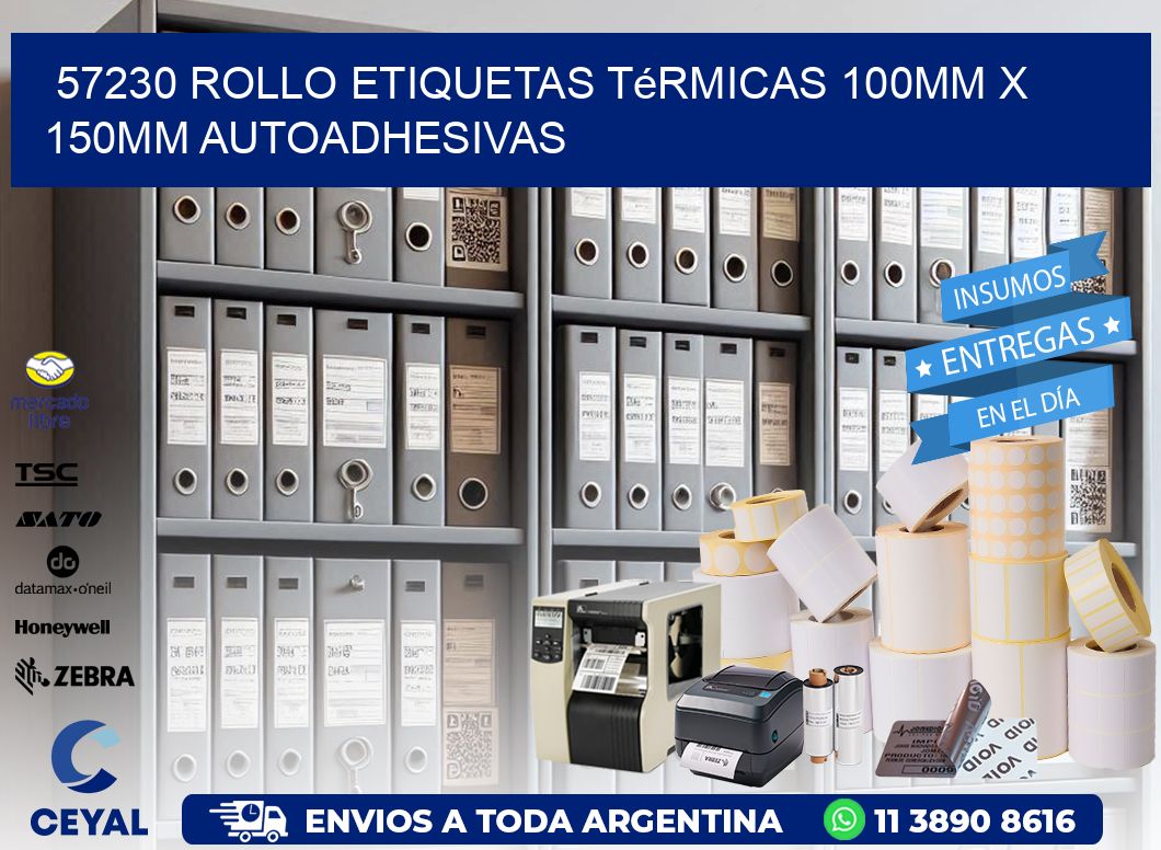57230 Rollo Etiquetas Térmicas 100mm X 150mm Autoadhesivas