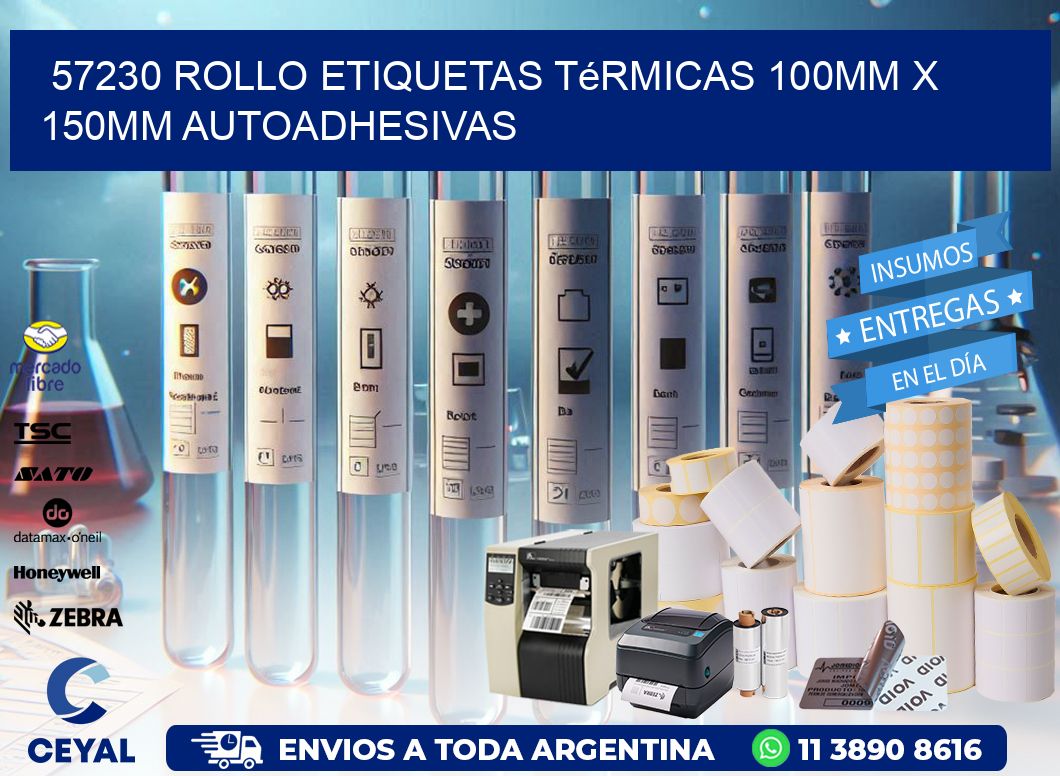 57230 Rollo Etiquetas Térmicas 100mm X 150mm Autoadhesivas