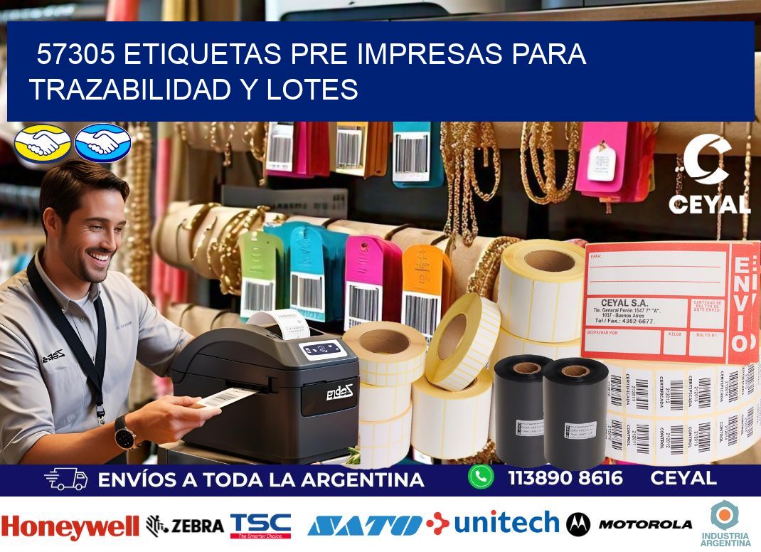 57305 etiquetas pre impresas para trazabilidad y lotes