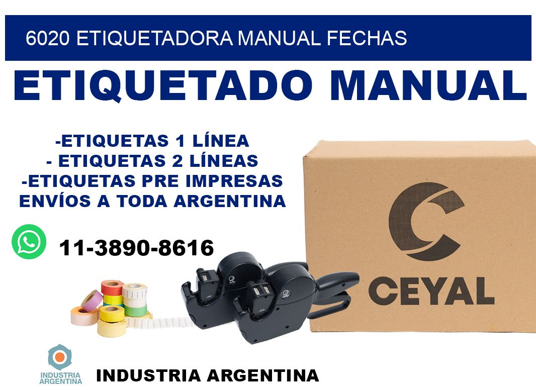 6020 etiquetadora manual fechas